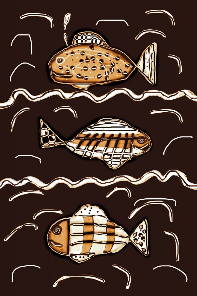 Patterned Ocean Fish by Christina Sillen — canvas wall art