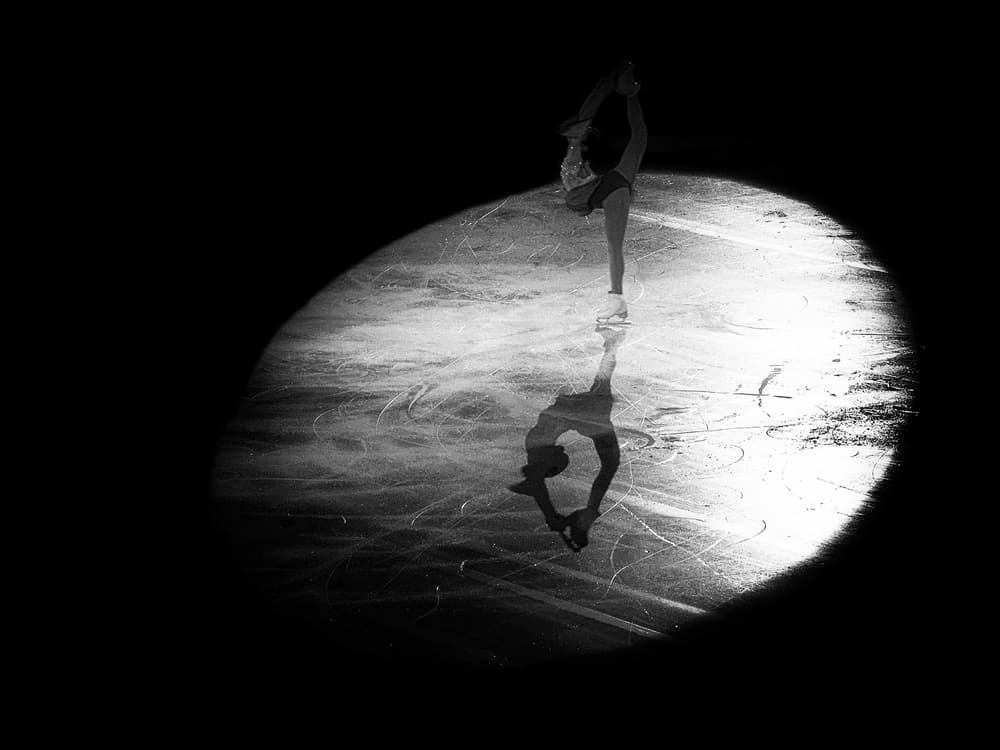 Graceful Skater Reflection by Roberto Parola — canvas wall art