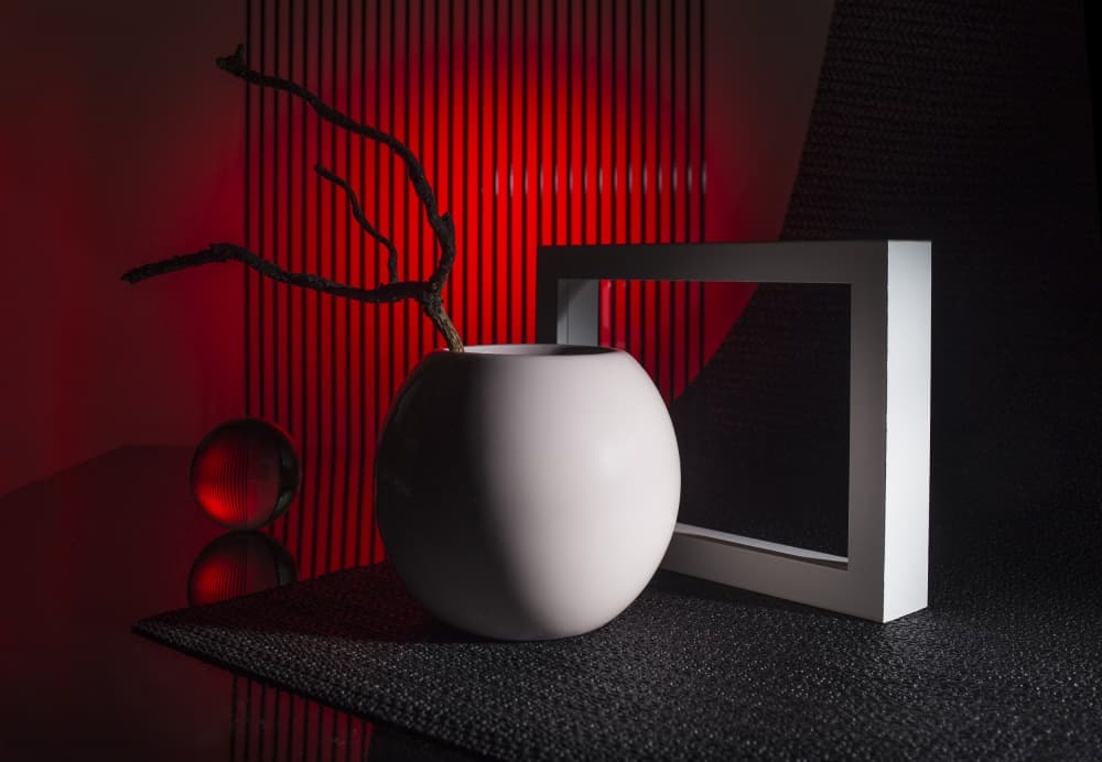 White Vase Red Drama by Evgeniy Popov — canvas wall art
