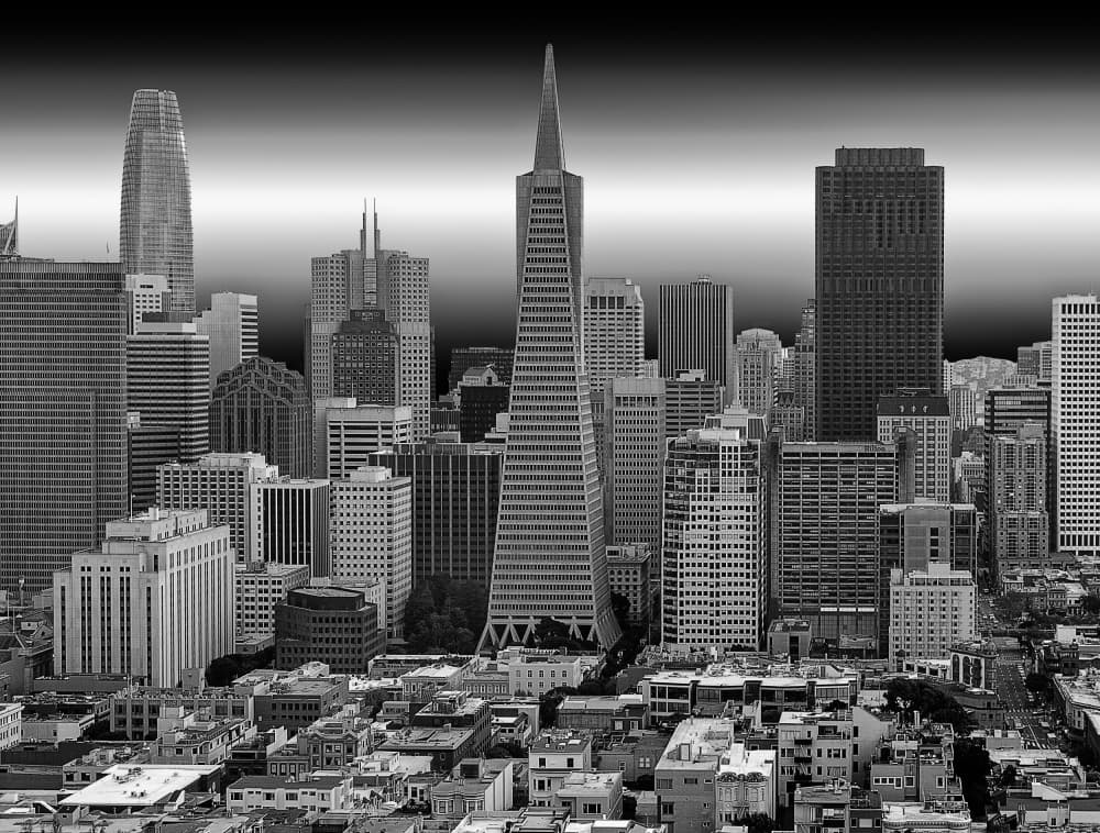Classic San Francisco Skyline by Jois Domont ( J.L.G.) — canvas wall art