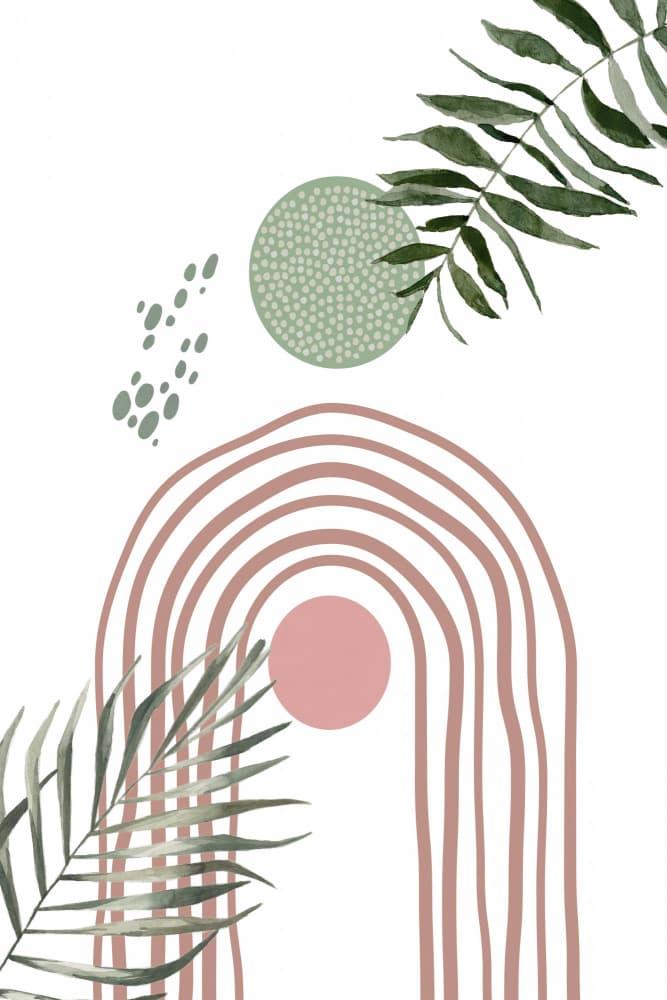 Boho Arch and Palms by Sally Ann Moss — canvas wall art