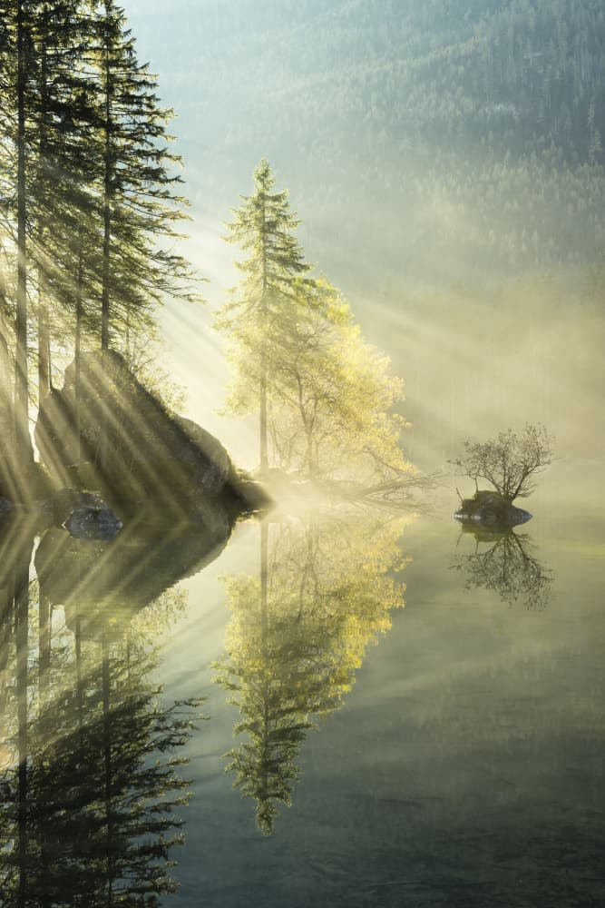 God Rays vertical by Stefan Hefele — canvas wall art