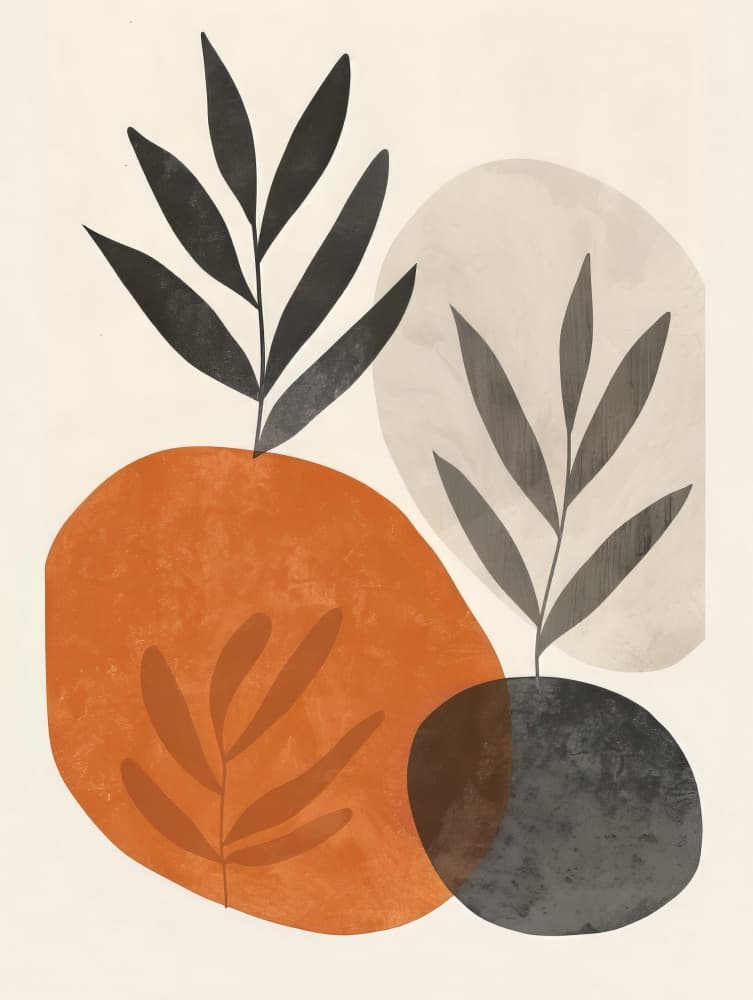 Earthy Botanical Shapes by Bilge Paksoylu — canvas wall art