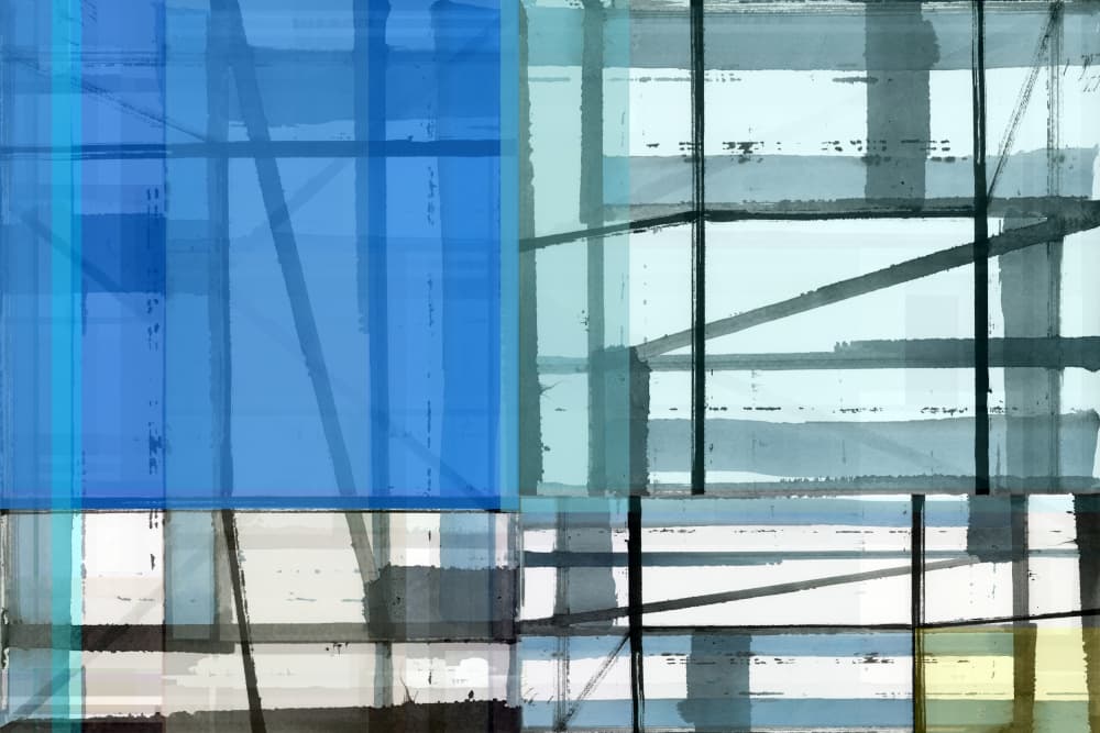 Abstract Blue Windows by cartissi — canvas wall art