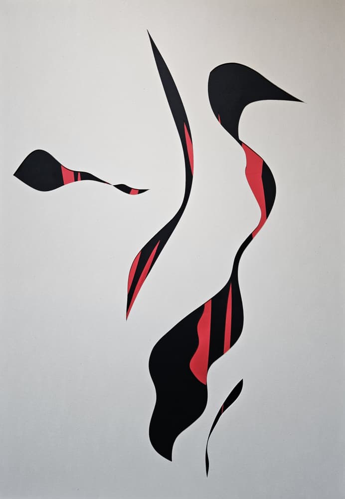 Dynamic Black Red Abstract by Stefano Mazzolini — canvas wall art
