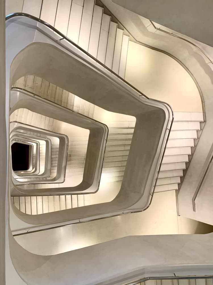 Modern Stairwell Perspective by Barbara Orienti — canvas wall art