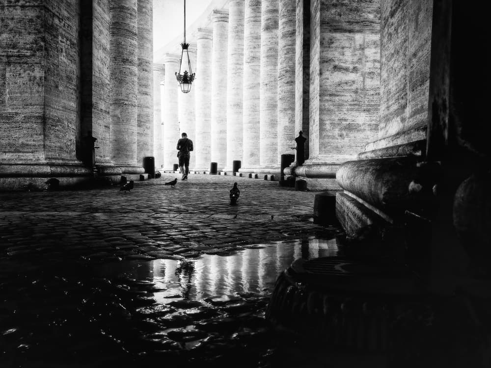 Solitary Stroll Grand Columns by Massimiliano Mancini — canvas wall art