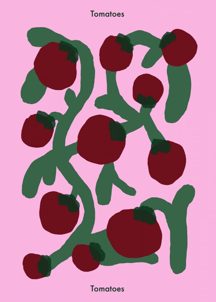 Abstract Tomato Vines by Emma Make — canvas wall art