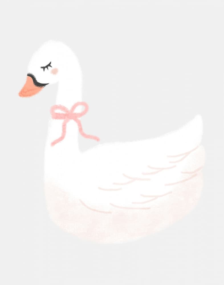 Cute Swan with Bow by Jolly and Dash — canvas wall art