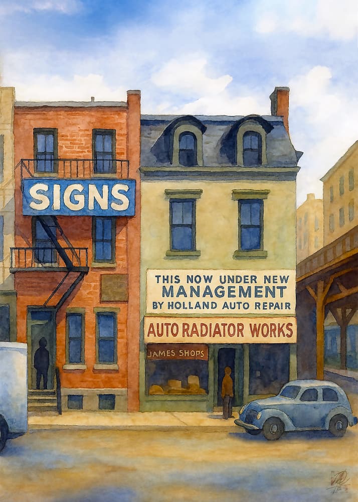Vintage City Street by Osvaldo Russo — canvas wall art