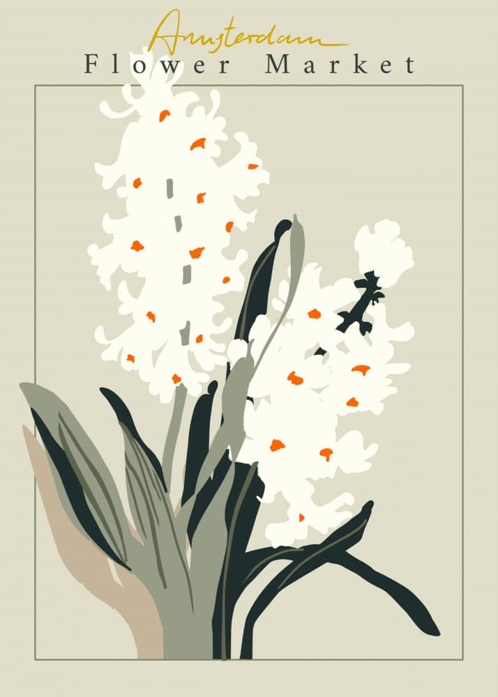 White Hyacinth Flower Market by Annick — canvas wall art