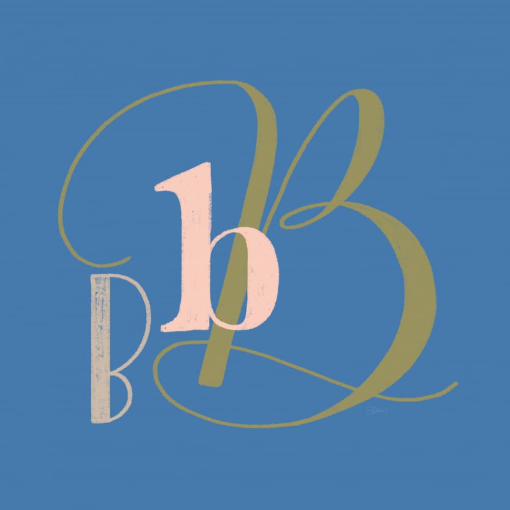 Elegant Letter B Typography by Sofie Björkgren-Näse — canvas wall art