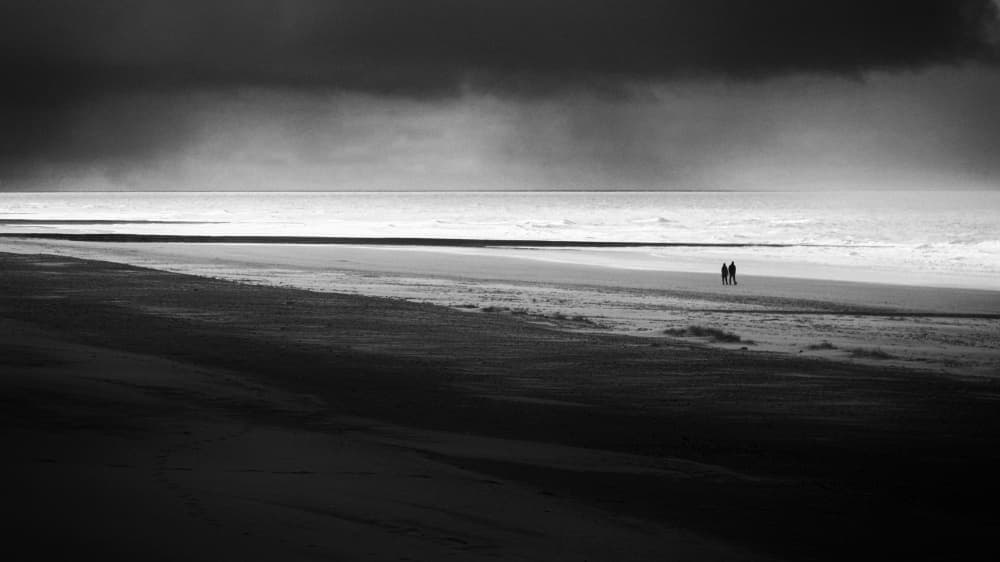 Moody Beach Walk by Bruno Flour — canvas wall art
