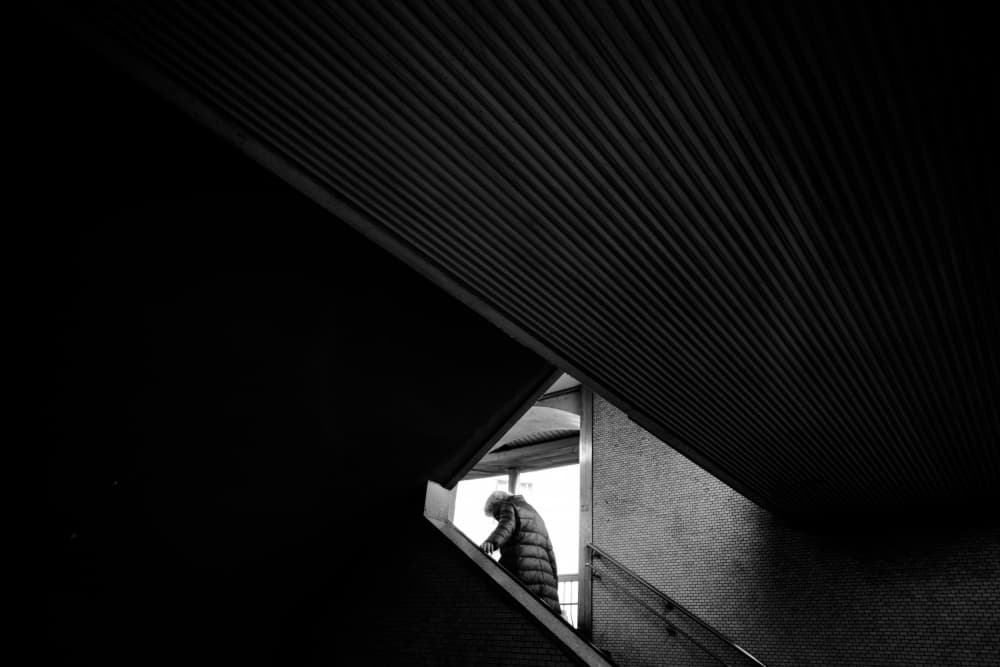 Solitary Figure Ascending by Satoshi Hata — canvas wall art