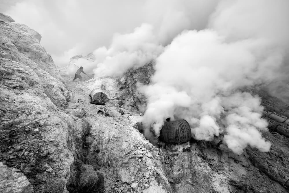 Sulfur Mine Worker by Gunarto Song — canvas wall art