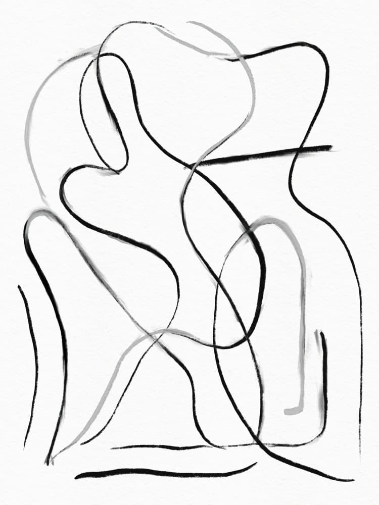 Flowing Abstract Lines by The Printable Studio — canvas wall art