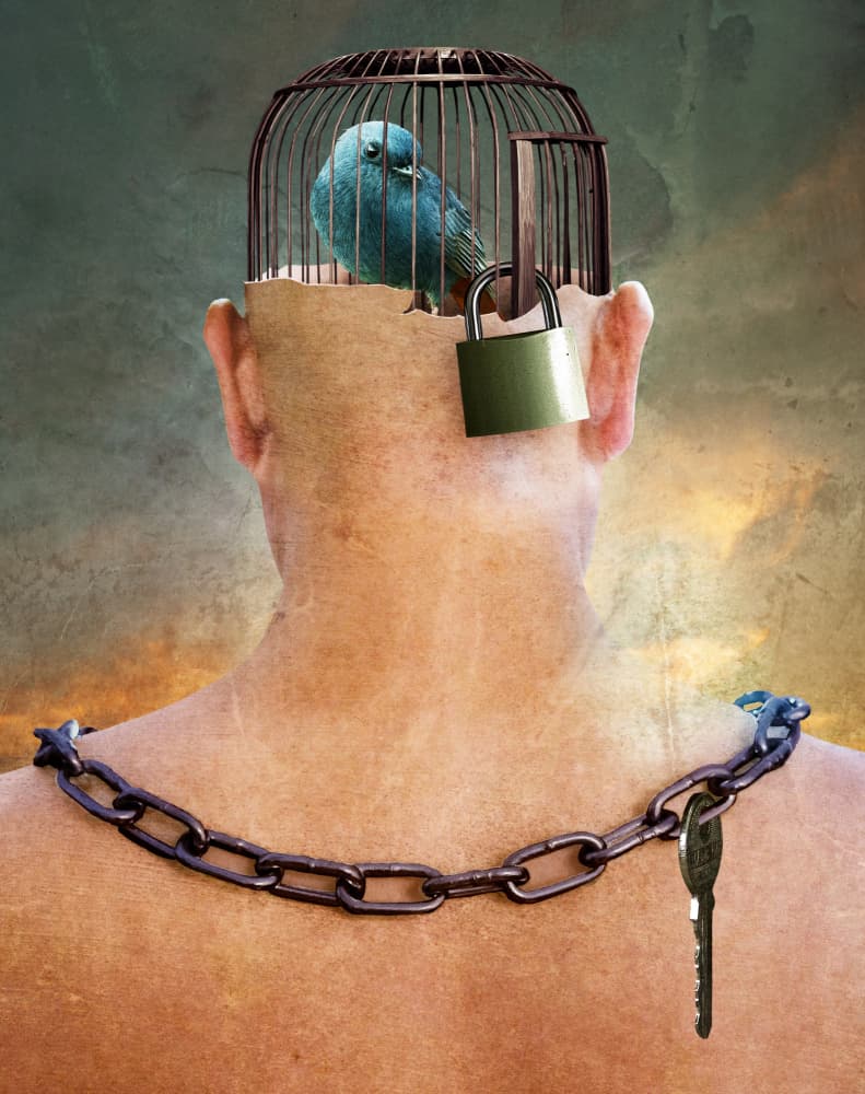 Caged Mind Freedom's Key by Biao  Huang — canvas wall art