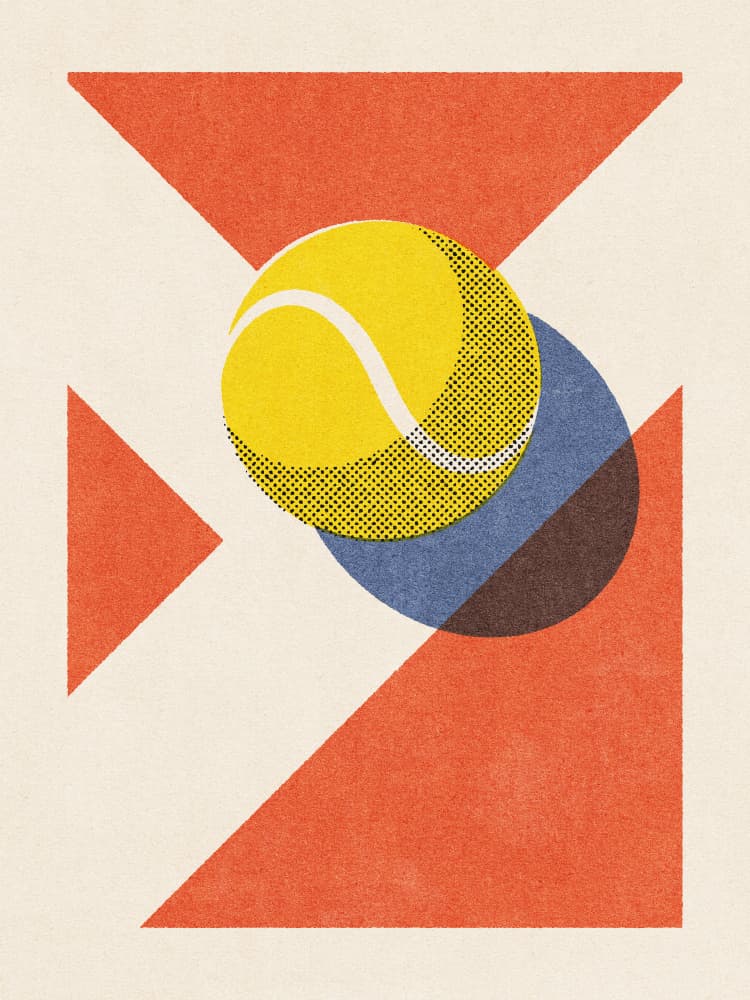 Bold Tennis Ball Geometry by Daniel Coulmann — canvas wall art