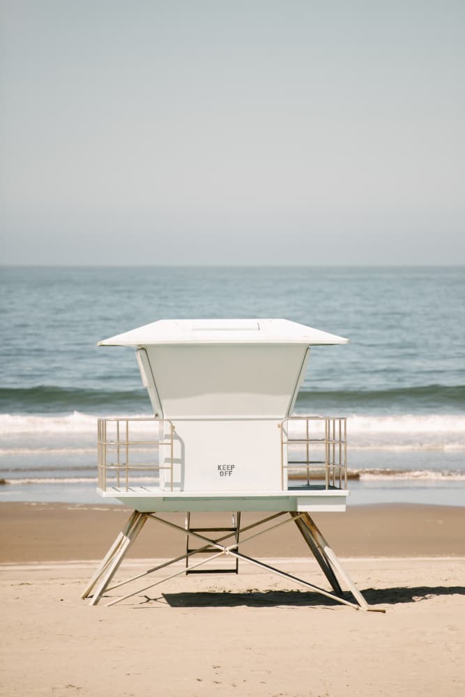 Ocean Lifeguard Tower by Crystal Lynn Collins — canvas wall art