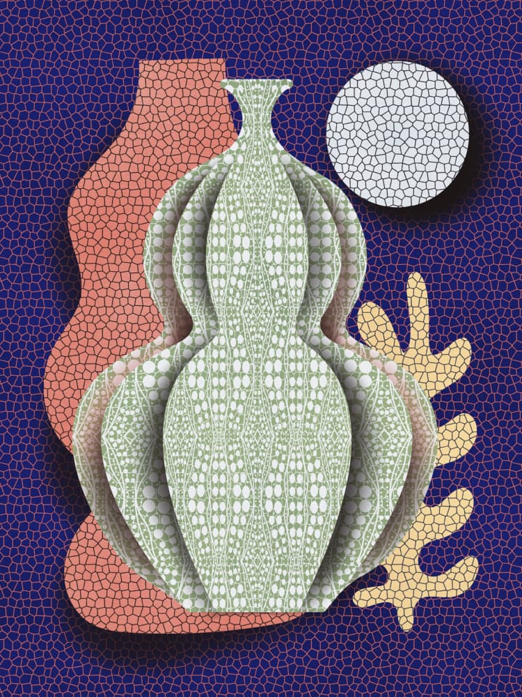 Organic Patterned Vases by Little Dean — canvas wall art