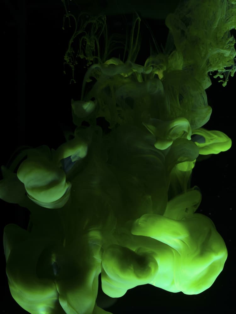 Vivid Green Ink Flow by engin akyurt — canvas wall art