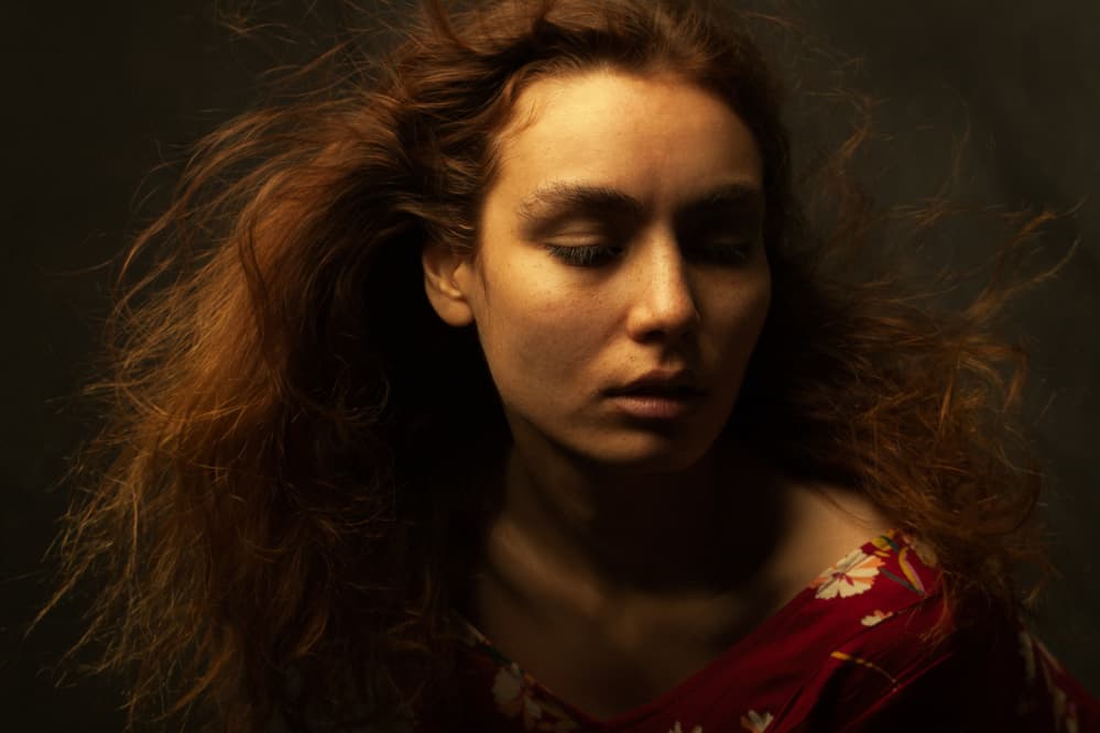 Pensive Redhead Portrait by Mehdi Mokhtari — canvas wall art