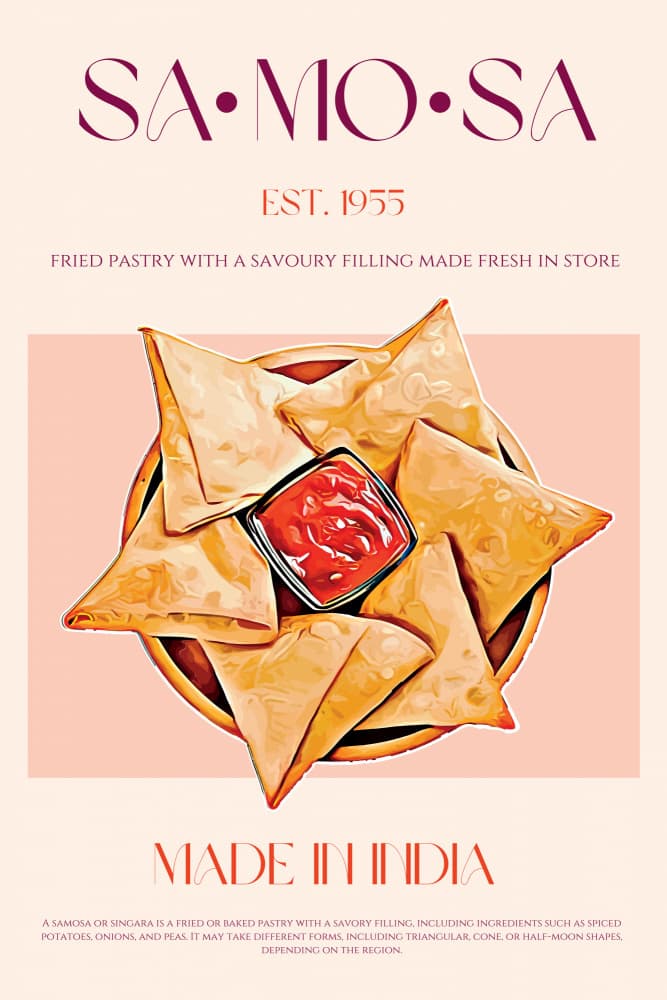 Crispy Indian Samosas by Nazma Khokhar — canvas wall art