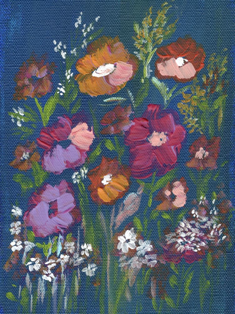 Vibrant Floral Bouquet by Nikita Jariwala — canvas wall art