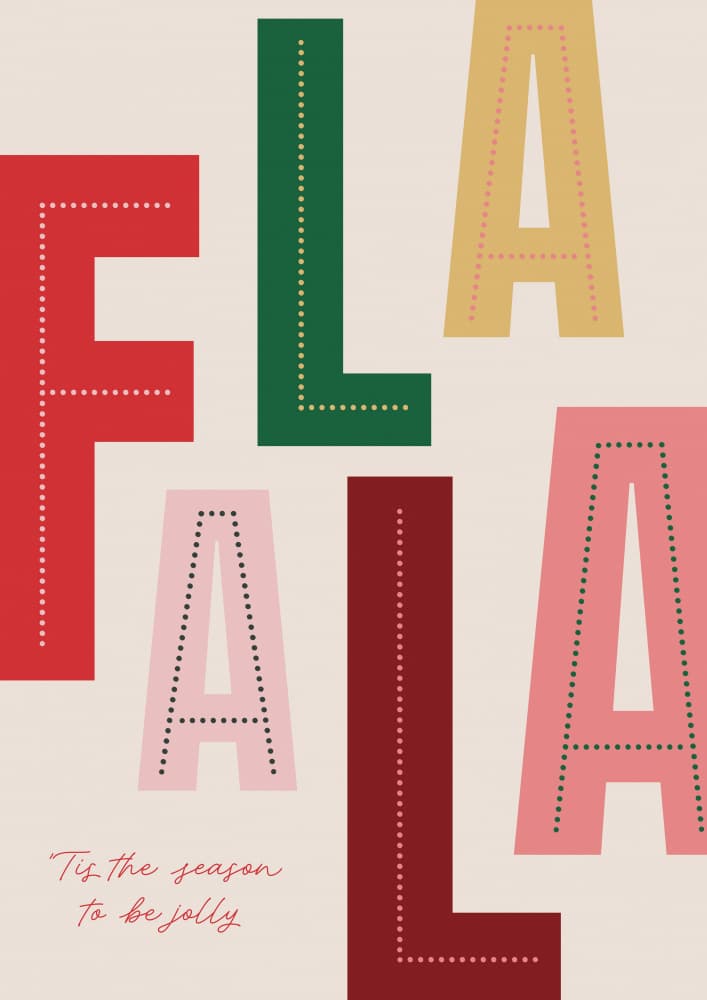 Falala Christmas Typography by Prints by Ayleen — canvas wall art