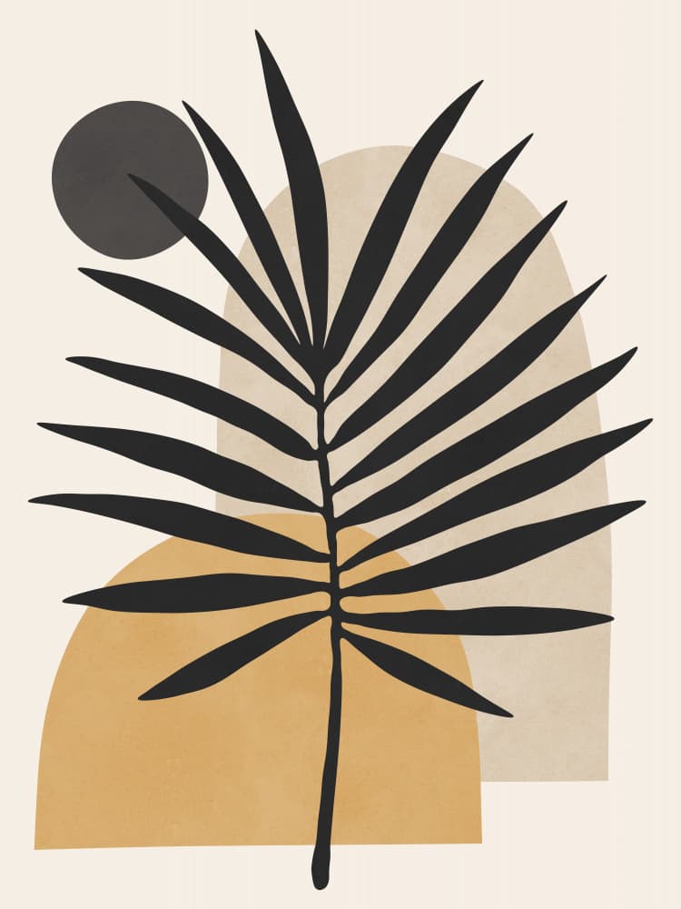 Boho Palm Leaf Abstract by Vitor Costa — canvas wall art