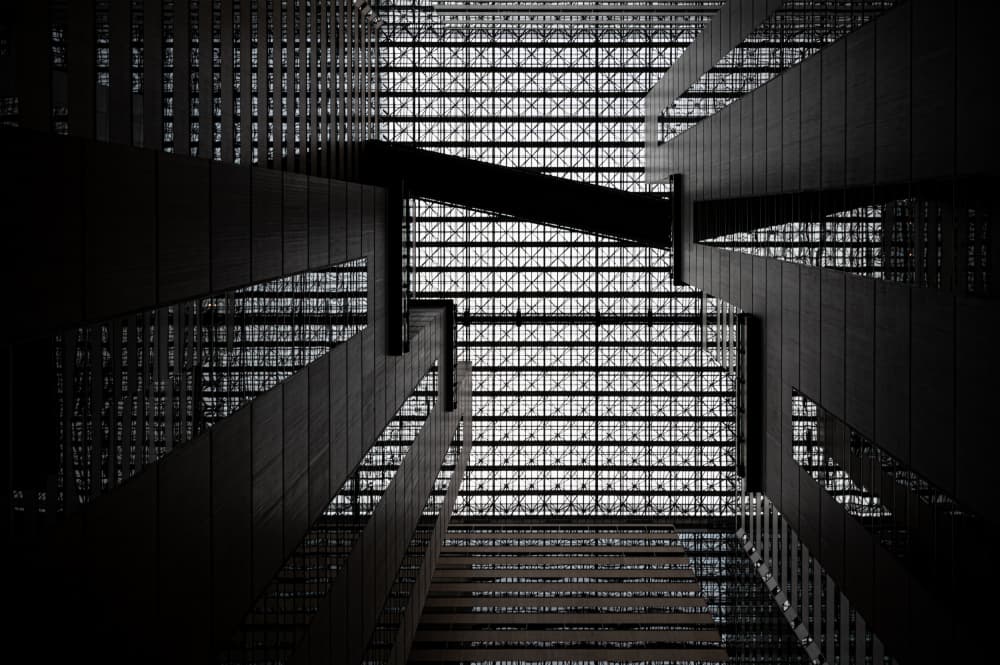 Modern Atrium Perspective by YusukeMatsumoto — canvas wall art