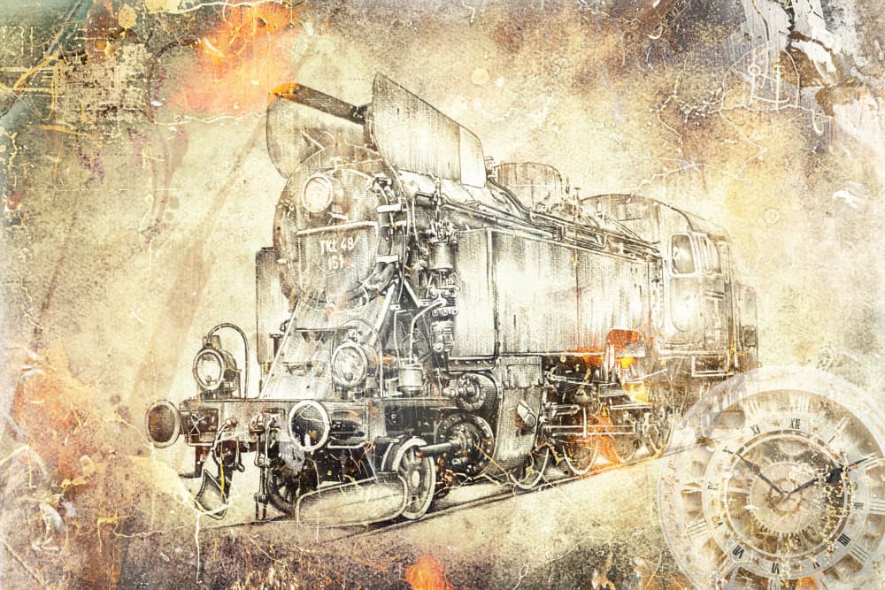 Vintage Steam Train Journey by Rafal Kulik — canvas wall art