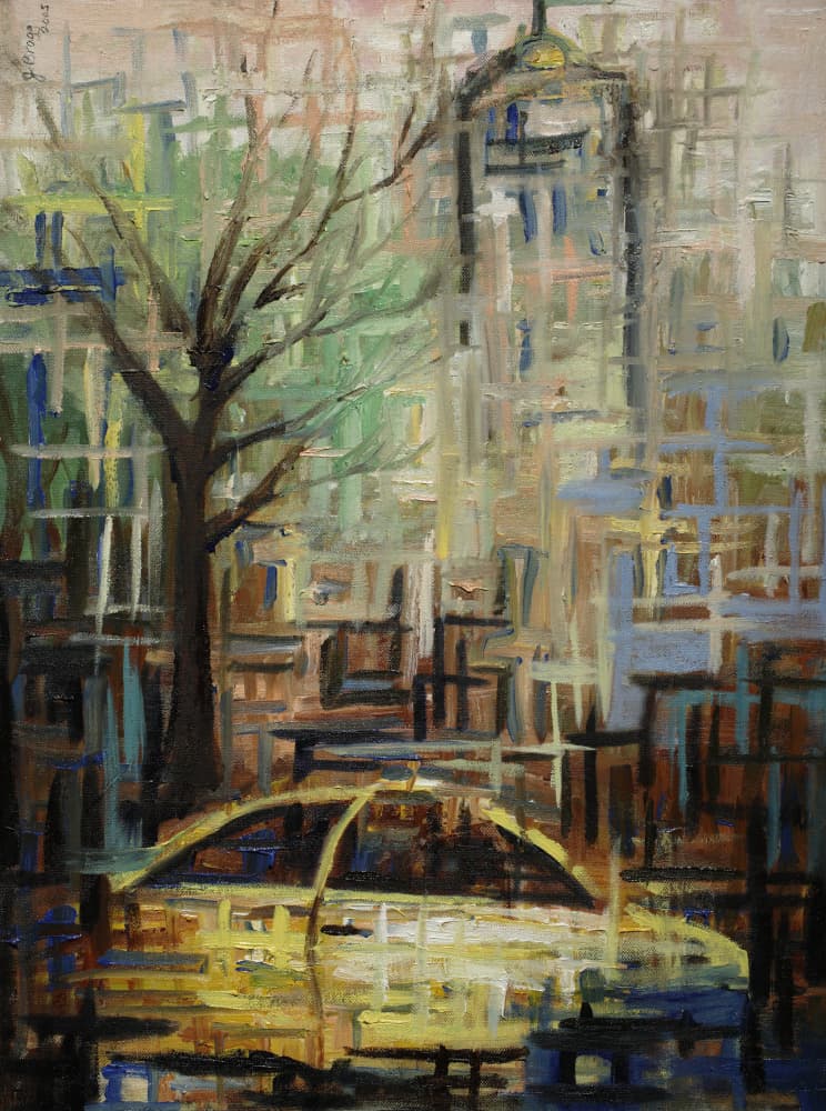 Urban Canal Reflections by Janel Bragg — canvas wall art