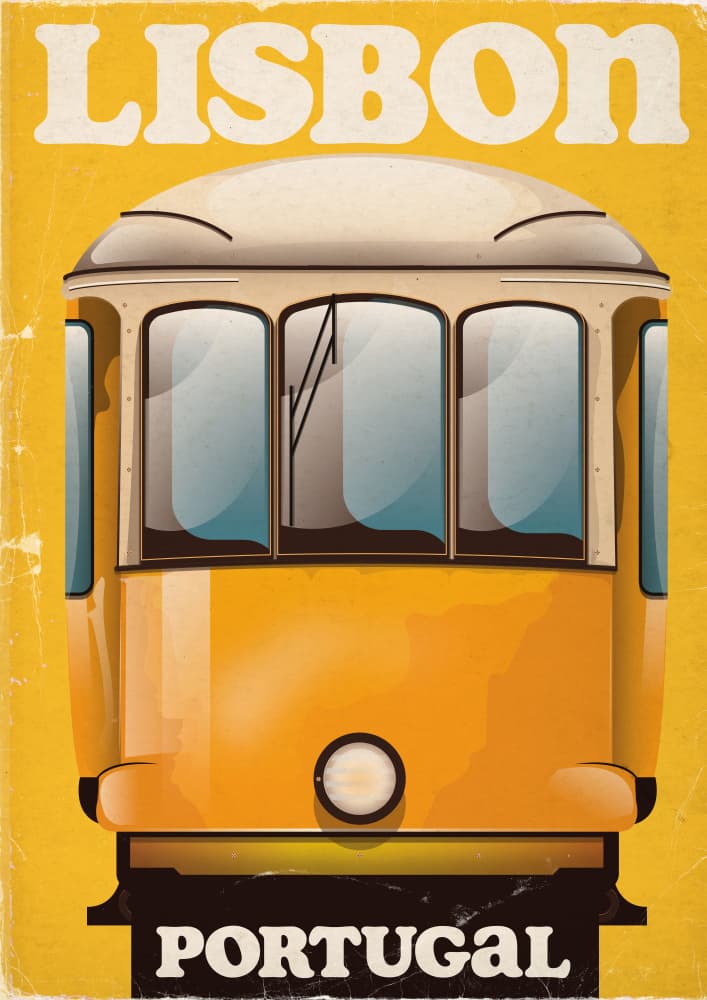 Lisbon Yellow Tram by Nicholas — canvas wall art