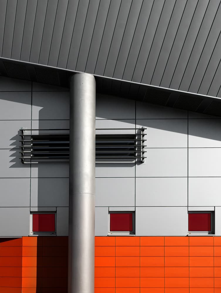 Vibrant Building Geometry by Tomasz Buczkowski ( Tomush ) — canvas wall art
