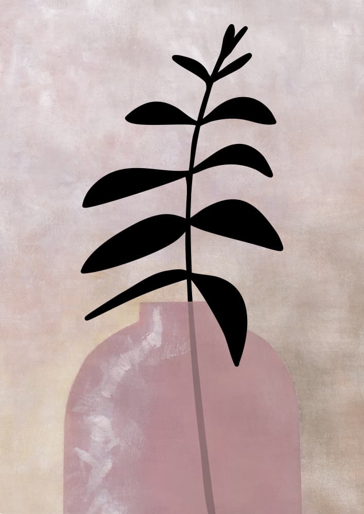 Blush Vase Botanical by Rosana Laiz Blursbyai — canvas wall art
