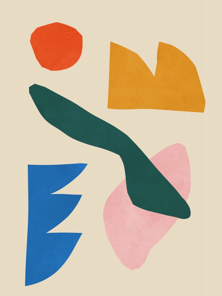 Colorful Abstract Shapes by Vitor Costa — canvas wall art