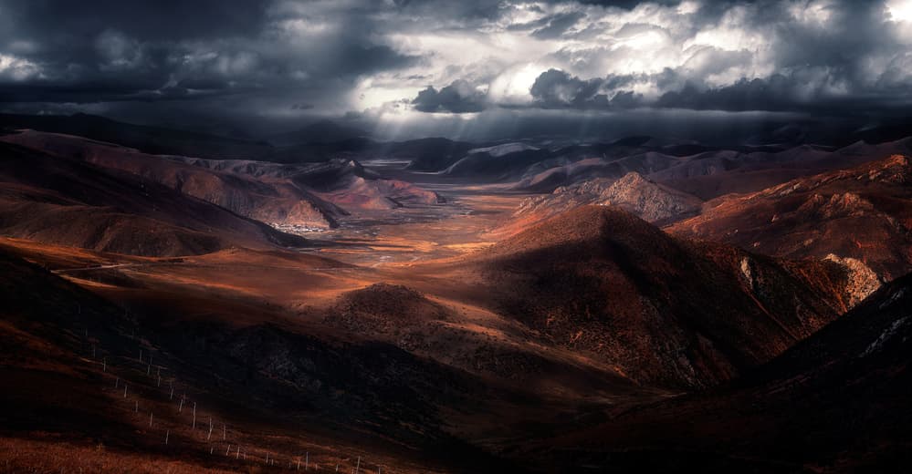 Dramatic Mountain Valley by Selions（陈磊） — canvas wall art