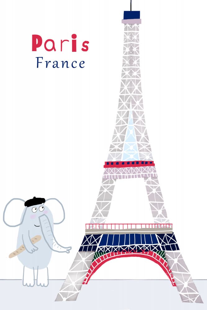 Whimsical Paris Elephant by Carla Daly — canvas wall art