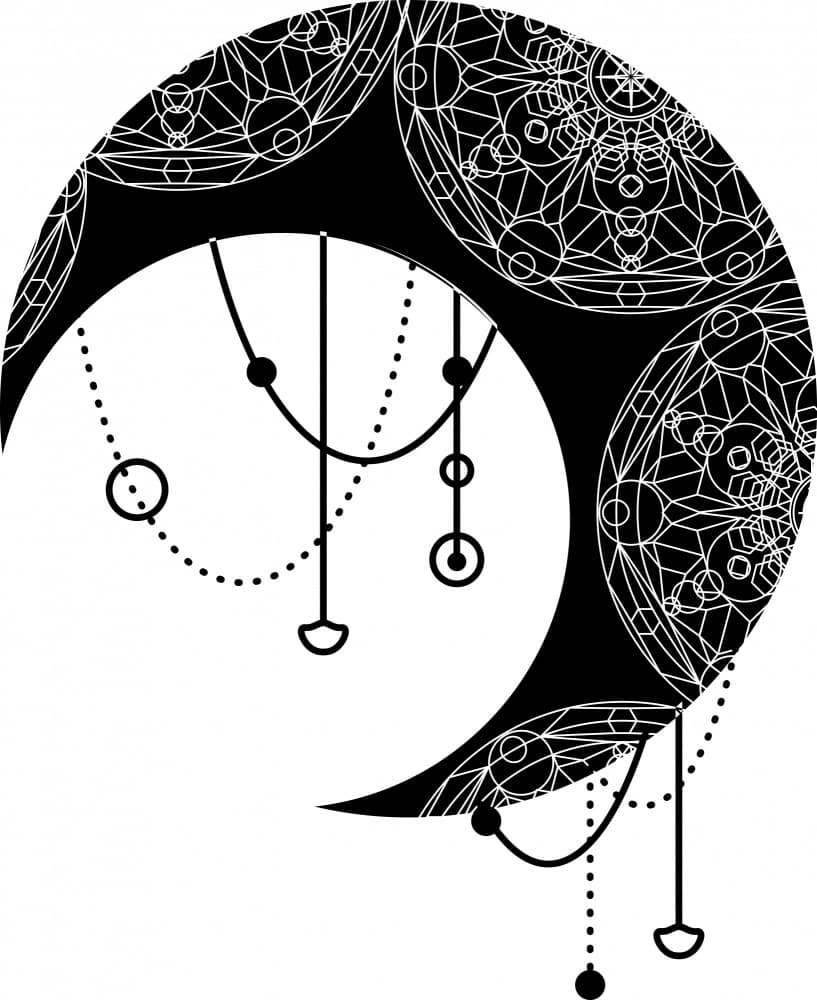 Mystical Crescent Moon by Marika Barsrsind — canvas wall art