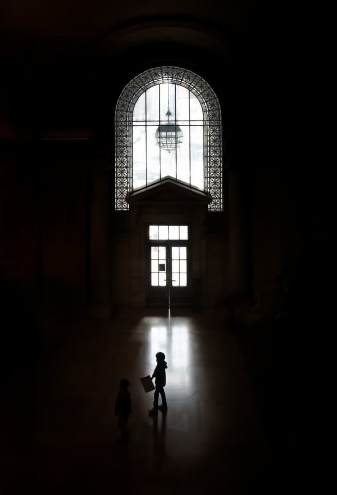 Children in Grand Hall by Annette Guo — canvas wall art