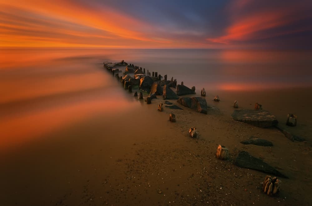 Vibrant Sunset Seascape by Krzysztof Browko — canvas wall art