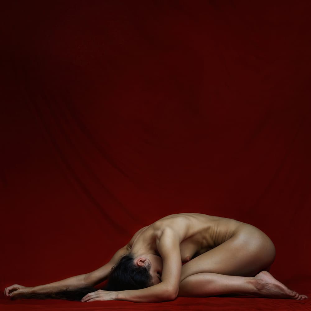 Contemplative Red Nude by Constantin Shestopalov — canvas wall art