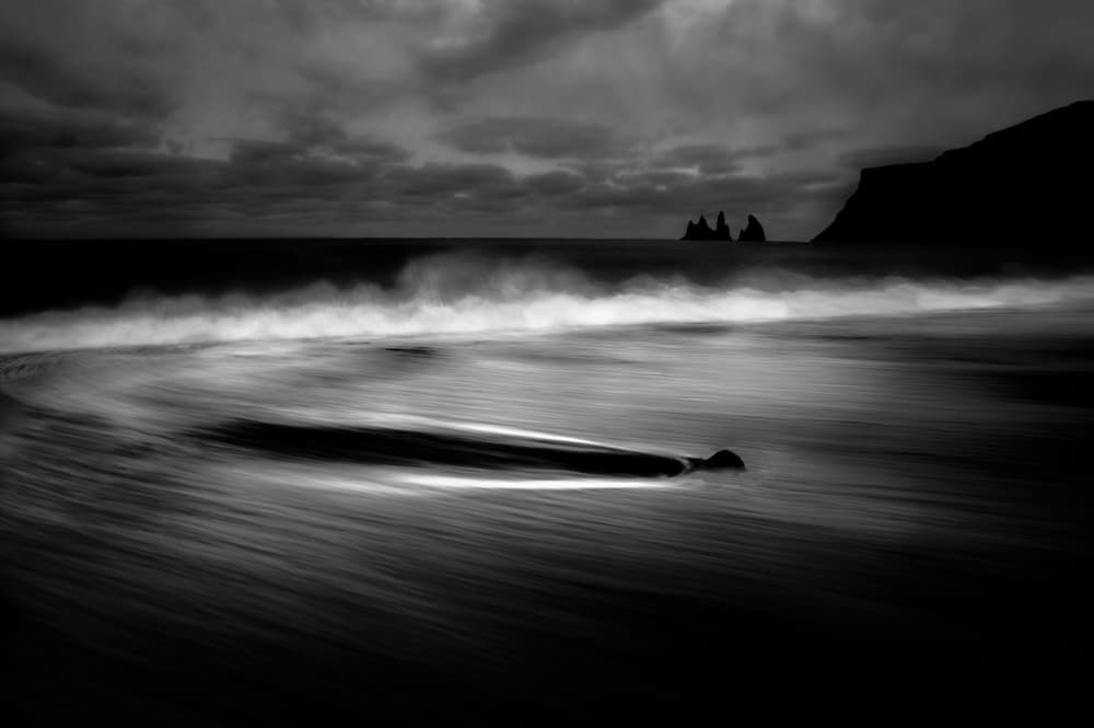Black Sand Ocean Motion by Alessandro Traverso — canvas wall art