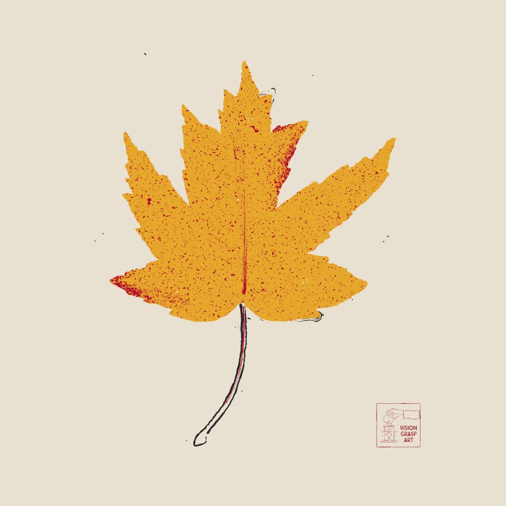 Golden Autumn Leaf by The Creating Mind — canvas wall art