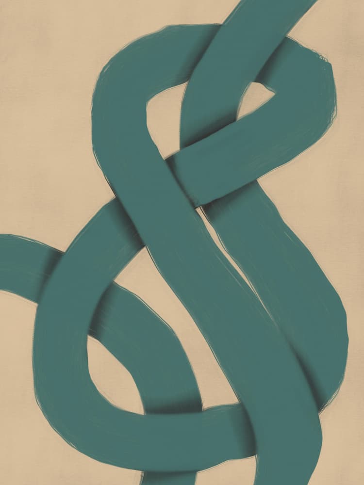 Intertwined Teal Knot by Little Dean — canvas wall art