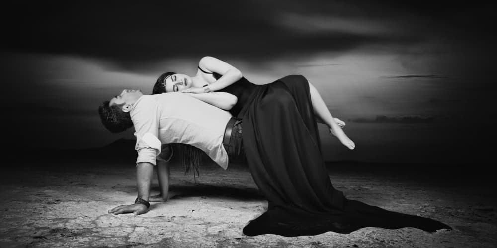 Graceful Connection Black White by Hamze Dashtrazmi — canvas wall art