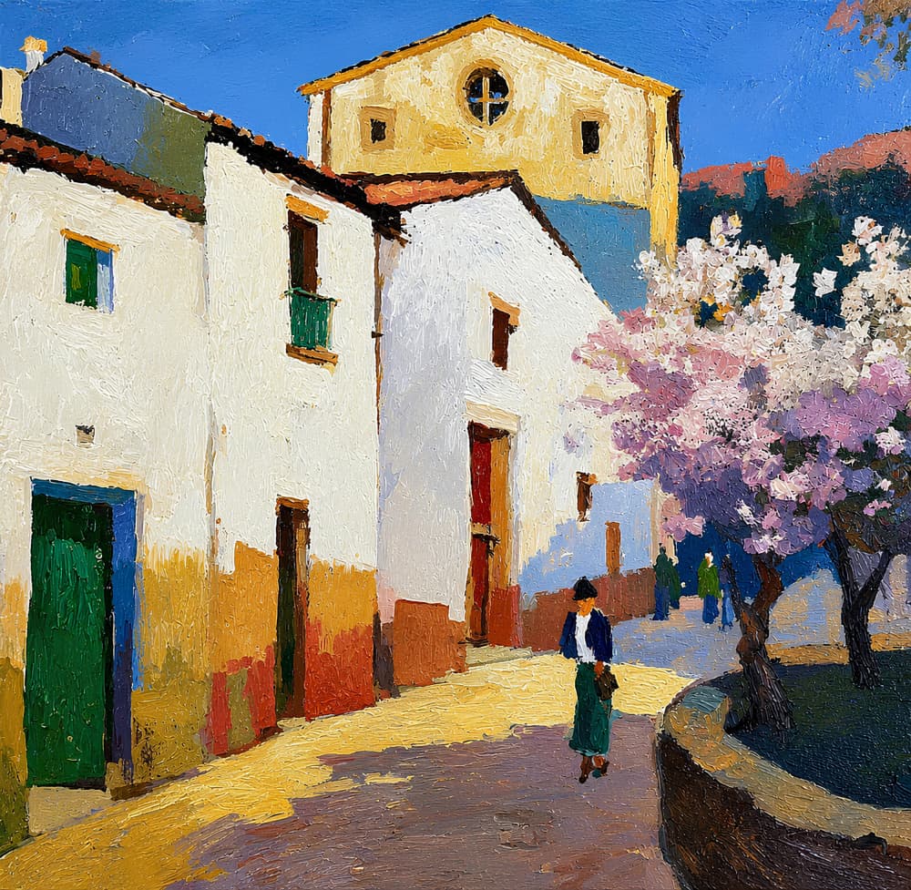 Blossoming Village Street by Avanesova Elena — canvas wall art