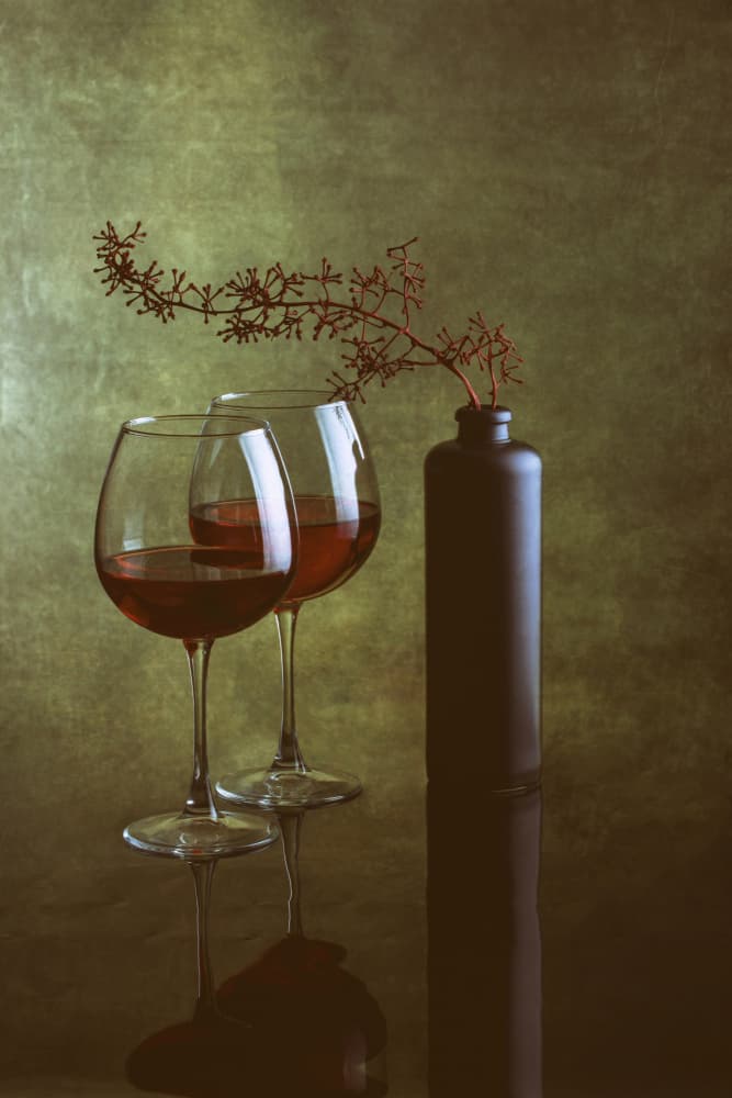 Elegant Wine Still Life by Brig Barkow — canvas wall art