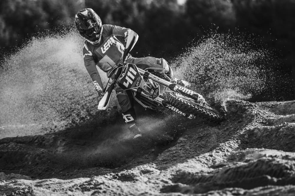 Motocross Dirt Spray by ATTILA SZABO — canvas wall art